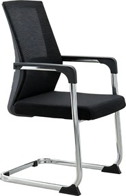 Scaun de conferinţă, negru/crom, SALMAN