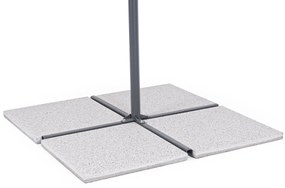 Baza pentru umbrela de gradina 4 piese, Gravel, Bizzotto, 20 kg, ciment mixt, alb