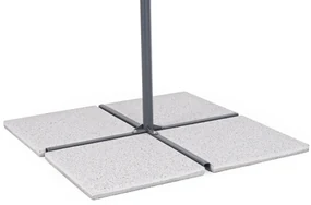 Baza pentru umbrela de gradina 4 piese, Gravel, Bizzotto, 20 kg, ciment mixt, alb