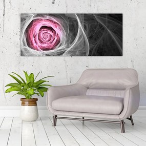 Tablou - Trandafir abstract, fucsia (120x50 cm)