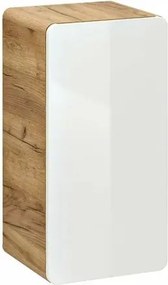 Dulap lateral suspendat 35 cm cu 2 sertare si 1 usa Comad Aruba alb lucios si stejar Craft