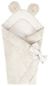 Păturică de înfășat bej din catifea reiată 35x65 cm – Meowbaby