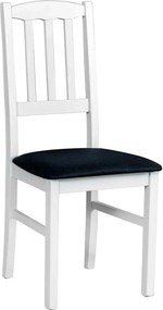 Scaun BOS 3, negru/alb, stofa clasica/lemn de fag, 43x40x90 cm