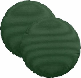 vidaXL Perne de Șezut 2 pcs Verde închis Ø 30 cm Țesătură din corduroy