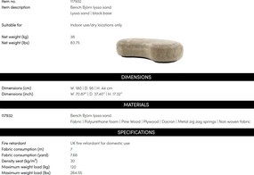 Bancheta design modern LUX Bjorn, Lyssa sand