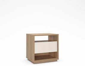 Noptieră crem/în culoare naturală cu aspect de lemn de stejar Dennis – Marckeric