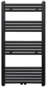 Radiator port-prosop incalzire centrala baie, drept, 600x1160mm, negru 1, Negru, 600 x 1160 mm, Drept