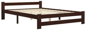 Cadru de pat, maro inchis, 180x200 cm, lemn masiv de pin Maro inchis, 180 x 200 cm