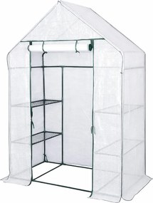 Seră de balcon 143x73x195 cm albă