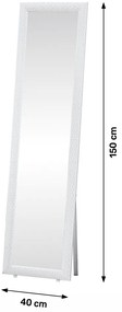 Oglinda de podea, LAVAL Oglinda de podea, alb, LAVAL