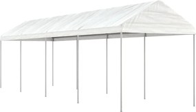 vidaXL Foișor cu acoperiș, alb, 8,92x2,28x2,69 m, polietilenă