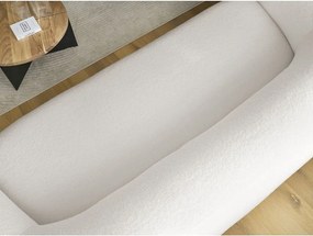 Canapea albă cu tapițerie din țesătură bouclé 193 cm Elina – Bobochic Paris