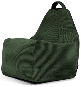 Fotoliu bean bag verde cu tapițerie din catifea reiată Play Amuse – SLOWDOWN