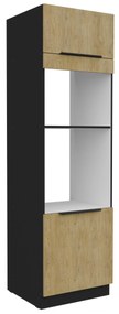 Dulap bucătărie pentru cuptor Carminia 60 DPM-210 2F (stejar cremona + negru). 1128019