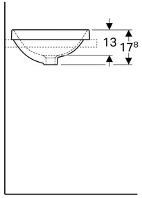 Lavoar baie incastrat alb 40 cm, rotund, Geberit VariForm Fara orificiu