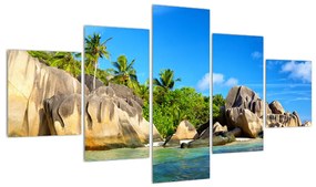 Tablou cu plaja de mare cu palmieri (125x70 cm), în 40 de alte dimensiuni noi