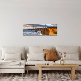 Tablou cu stâncile marine (cu ceas) (90x30 cm)