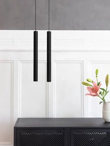 Pendul design minimalist din lemn cu spot LED încorporat Chimes tall - black oak 2235 VTC