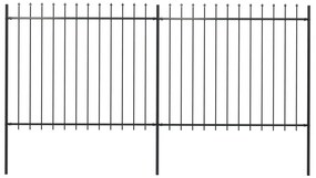 vidaXL Gard de grădină cu vârf tip suliță din oțel, 359x150 cm, negru