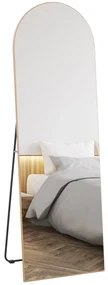 HOMCOM Oglindă în lungime completă 50 x 150 cm, oglindă pe suport, oglindă mare de perete fără ramă, pentru sufragerie, ton aur | Aosom Romania