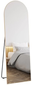 HOMCOM Oglindă în lungime completă 50 x 150 cm, oglindă pe suport, oglindă mare de perete fără ramă, pentru sufragerie, ton aur | Aosom Romania