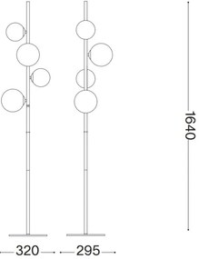 Lampadar LED Ideal Lux PERLAGE 4xG9/3W/230V auriu/alb