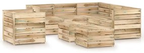 Set mobilier de gradina, 8 piese, lemn de pin verde tratat Verde, 8