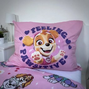 Lenjerie de pat din microfibra pentru copii PAW PATROL Pawsome friendships roz Dimensiune lenjerie de pat: 70 x 90 cm | 140 x 200 cm