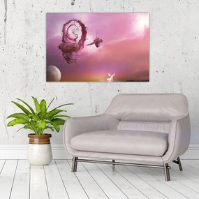 Tablou - Zână pe o insulă plutitoare (90x60 cm)