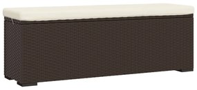 319397 vidaXL Taburet banchetă cu pernă, maro, 110x30x40 cm, poliratan
