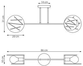 Lustră pe tijă FRICK 2xE27/15W/230V negru
