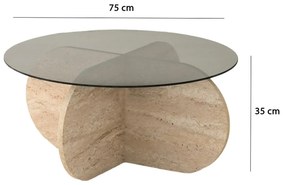 Măsuță de cafea Bubbly (travertin + fumuriu). 1101445