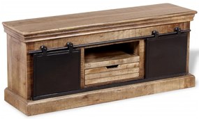vidaXL Comodă TV cu 2 uși glisante lemn de mango masiv 110x30x45 cm