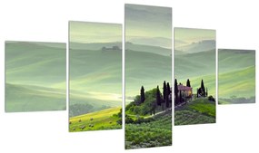 Tablou cu peisaj și casă (125x70 cm), în 40 de alte dimensiuni noi