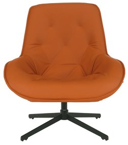 Scaun pivotant de lux, piele ecologică portocalie/metalic, JAELYN