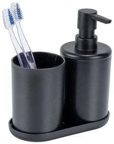 Set de accesorii de baie negru din plastic Fano – Allstar