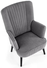 Fotoliu tapitat Delgado Velvet gri – H100 cm