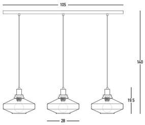 Lustra suspendata design decorativ Zenia 3L fumurie