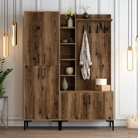 Cuier cu dulap pentru pantofi, rafturi și dulapViyana Walnut