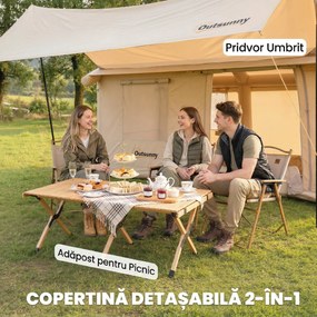 Outsunny Corturi Gonflabile Impermeabile pentru Glamping cu Orificiu pentru Sobă pentru 6-8 Persoane | Aosom Romania