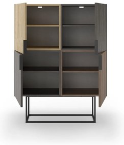 Dulap maro/în culoare naturală cu aspect de lemn de stejar 100x130 cm Titan – Marckeric