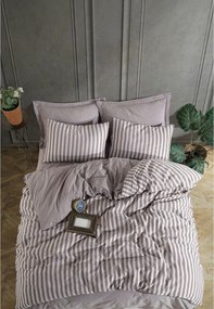 Set lenjerie pat ROAD POTLU, maro, bumbac/poliester, 200x220 cm, cu ce