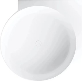 Cada pe colt asimetrica Omnires Ovo M+ compozit alb mat 120x120 cm