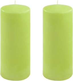 Set de lumânări , 25 cm, Ø 10 cm, verde deschis, 2 buc