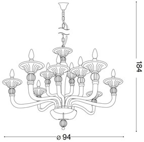 Lustră pe cablu Ideal Lux DANIELI 12×E14/40W/230V