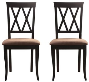 Set 2 scaune dining din lemn de fag Venetia, Wenge/Solo 25