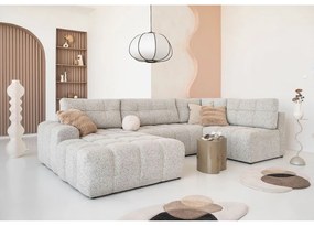 Colțar modular bej extensibil/cu spațiu de depozitare (cu colț pe partea dreaptă) Lulu – Miuform