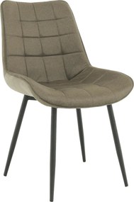 Scaun SARIN, gri maroniu taupe/negru, catifea/metal, 54x64x82 cm