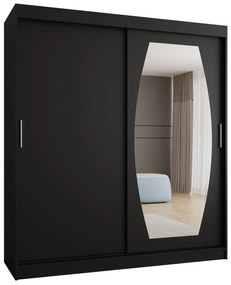 Dulap de haine 180 cm Rosaria (Negru). 1126302