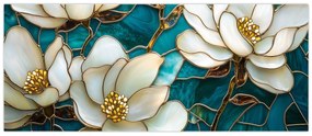 Tablou - Vitraliu cu magnolie (120x50 cm)